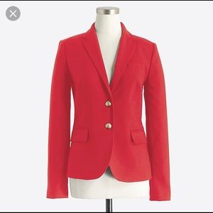 J Crew Red Wool Schoolboy Blazer